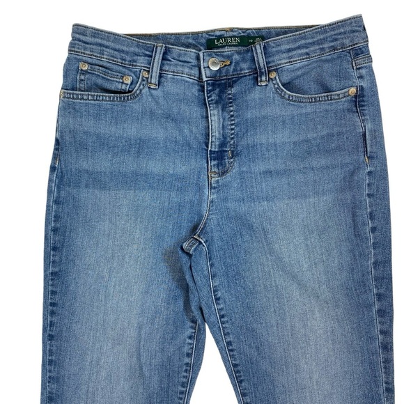 Lauren Ralph Lauren Women's Size 10 Blue Jeans Mid Rise Straight Leg Tapered - Picture 2 of 15